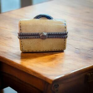 Authentic Limoges Doctor’s Bag Satchel Trinket Box, Engagement Ring Box, Pillbox